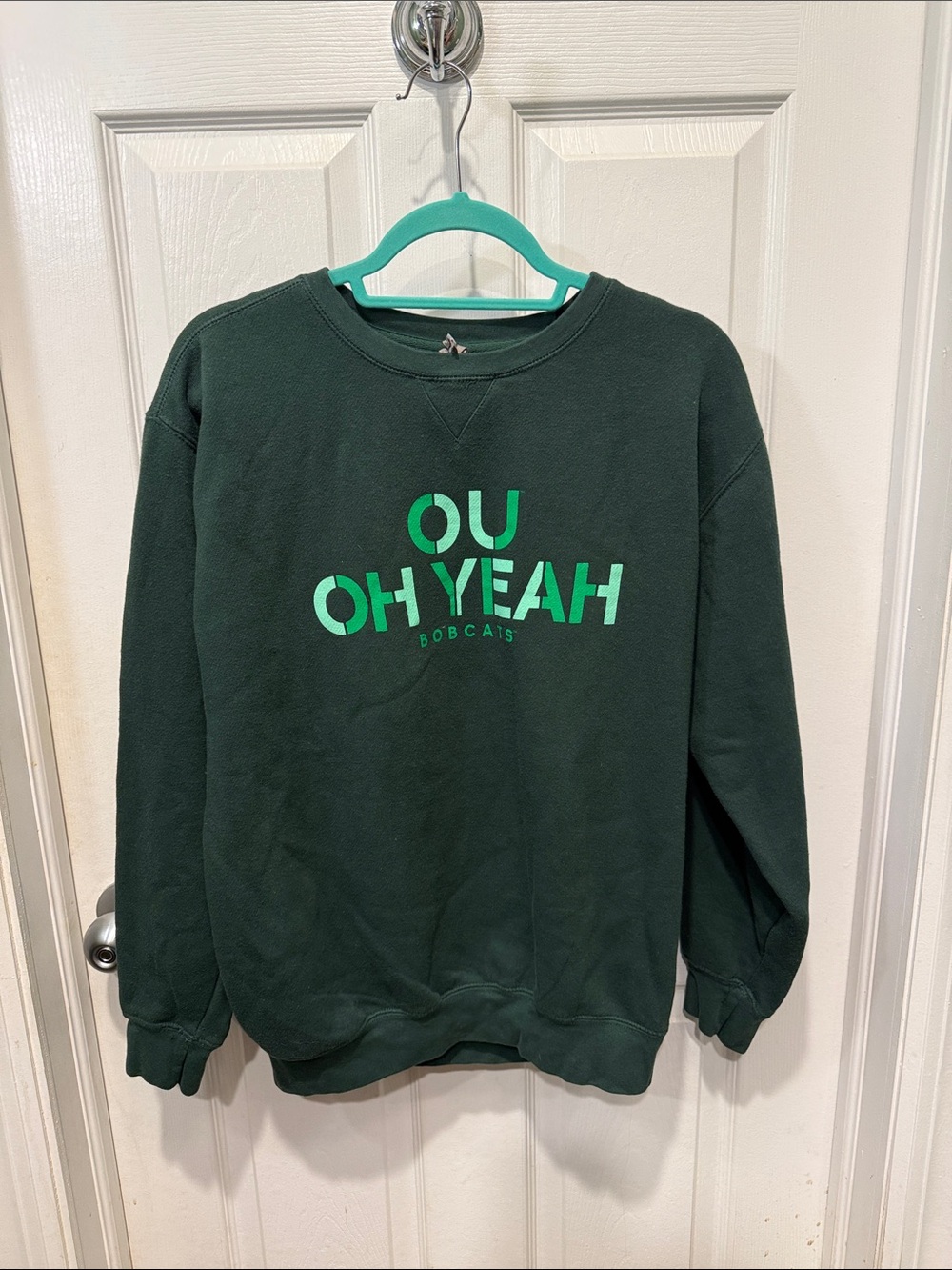 Ohio University, ‘OU OH YEAH’ Crewneck in Dark Green Color!